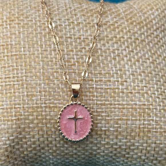 Gold Cross Pink Pendant Necklace Easter Gift
NEW - Picture 4 of 4